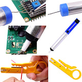 Soldering Iron Kit Electronics, Soldering Iron 60W Adjustable Temperature, Solder Wire, Wire Stripper, Desoldering Pump, Tweezers, Solder Tips, Mini Stand, Screwdrivers, Heatshrink Tubes from Plusivo Plusivo