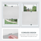 LazBlinds No Tools No Drill Cordless Cellular Shades, Top Down Bottom Up (TDBU) Honeycomb Shades for Home, Blackout Light Blocking Thermal Insulation Blinds for Windows, 34" W x 64" H, White LazBlinds