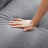 Portaforta 48" Small Loveseat Sofa, Mid Century Modern Love Seat Couch, 2 Seat Tufted Couches with Throw Pillows for Living Room, Apartment, Bedroom and Small Spaces, Light Grey Portaforta