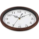 Bernhard Products Wall Clock 10 Inch Silent Non Ticking Movement Quality Quartz Battery Operated Round Easy to Read Decorative Brown Home/Kitchen/Office/Bedroom/Classroom/School Clocks, Black Numbers Bernhard Products