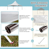 EROMMY 20x20ft Party Tent, Outdoor Wedding Tent, Heavy Duty Peaked Frame Canopy with Fire Retardant PVC Top, 80 Person Capacity Large Canopy Carport, Gazebo Shelter Tent for Event Commercials, White EROMMY