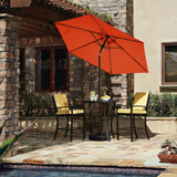 JEAREY 7.5FT Patio Umbrella Market Table Umbrella with 6 Sturdy Ribs, Push Button Tilt/Crank Outdoor Umbrella for Garden, Deck, Backyard, Pool and Beach,Orange JEAREY