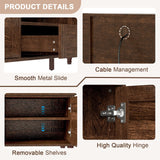 ANJ TV Stand for 75 inch TV, Mid-Century Modern TV Console with Storage Cabinet, Wooden Television Furniture for Living Room, Entertainment Center with Ample Large Storage Space ANJ