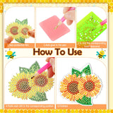 Bucherry 12 Pcs Flowers Diamond Painting Keychains 5d Spring Diamond Art Key Rings Sunflower Hanging Ornaments for DIY Craft(Rustic Style) Bucherry