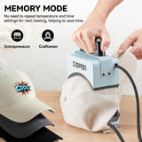 D9A91 Hat Press,Mini Hat Press Machine. for Caps, T-Shirt & More, Curved Heating Plate and Silicone Base,Heat Up Fast and Even, No Crease, LCD Digital Temperature &Timer Control-Light Blue D9A91