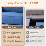 HOOOWOOO Outdoor Patio Furniture Set with Fire Pit Table,11 Pieces Wicker Out Door Sectional Furniture L Shaped Couch,Outside Patio Conversation Sets Swivel Chair,Navy Blue HOOOWOOO