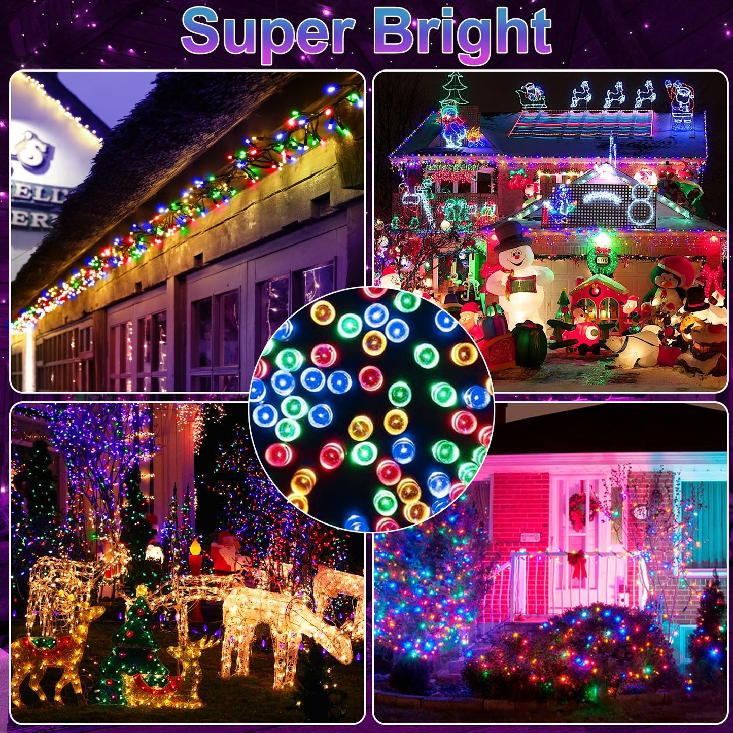 Christmas Lights 1000LED 66FT Waterproof Outdoor Christmas Lights Timer 8 Modes Twinkle Fairy Lights LED String Lights Indoor Christmas Tree Lights for Wedding Party Yard House Decor(Multicolour)