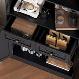 BORNOON 71.4" Tall Bookshelf with Drawers & Cabinet, 5-Tier Floor Standing Bookcase with Storage Doors, Adjustable Shelves & Metal Handles, 31.5" Wide Organizer for Home Office, Living Room BORNOON