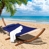 Lazy Daze Hammocks 13 FT Outdoor Arc Wood Hammock Stand, 2 Person Russian Pine Hardwood Hammock Stand with Carabiners and Chains, for Outdoor Patio Garden Yard Poolside, 500lb Capacity, Brown Lazy Daze Hammocks