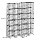 KOUSI 14"x14" Wire Cube Storage, Metal Grid Organizer, 30-Cube Modular Shelving Unit, Stackable Bookcase, Ideal for Living Room, Bedroom, Office, Garage KOUSI