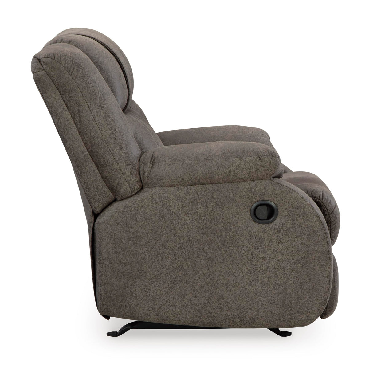 Signature Design by Ashley First Base Modern Faux Leather Rocker Recliner, Gray Signature Design by Ashley