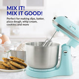 Nostalgia Classic Retro Professional 3.5 Qt Stand Mixer with Tilt Head and Stainless Steel Bowl, Six-Speed, Includes Dough Hooks and Beaters, Aqua Nostalgia