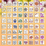 64 pcs Small Stencils for Crafts, Reusable 3 Inch Stencils, Including Flower Plant & Butterfly Patterns, DIY Craft Paint Great Templates for Painting on Wood, Fabric, Wall, Rock & Home Decor KFHENSOMR