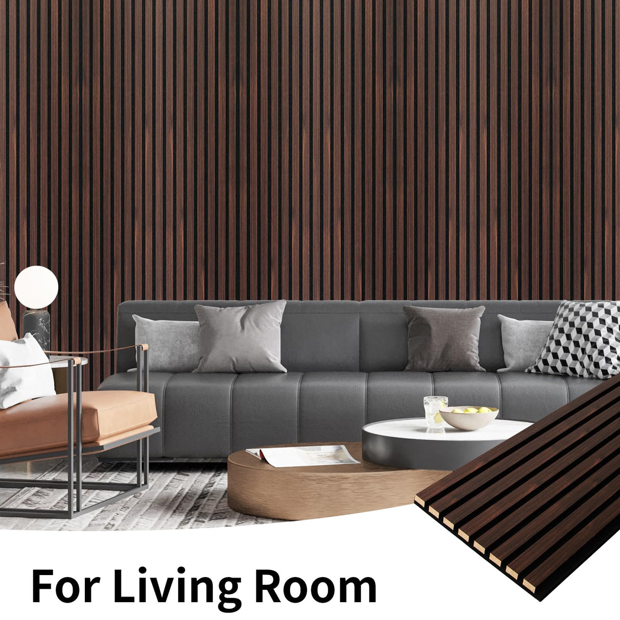 Art3dwallpanels Wood Slat Wall Panel, 108'' x 13'' Wood Panels for Wall 2 Pack 3D Soundproof Wall Panels, Large Acoustic Panels for Interior Ceiling and Wall Decor Noise Reduction,Walnut Art3dwallpanels