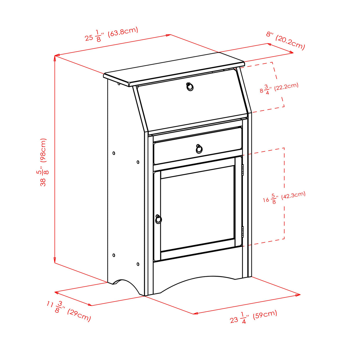 Winsome Wood Regalia Home Office, Walnut, Secretary Desk Winsome