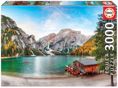 Educa - Braies Lake at Autumn - 3000 Piece Jigsaw Puzzle - Puzzle Glue Included - Completed Image Measures 47.25" x 33.5" - Ages 14+ (19281)