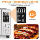 Nuwave Bravo Air Fryer Toaster Smart Oven, 12-in-1 Countertop Convection, 1800 Watts, 21-Qt Capacity, 50°-450°F Temp Controls, Top and Bottom Heater Adjustments 0%-100%, PFAS Free, Stainless Steel Nuwave