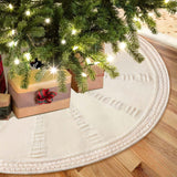 EIMMBD Christmas Tree Skirt, 48 inches Cable Knit Knitted Thick Rustic Christmas Tree Decoration for Xmas Indoor Home Holiday (Cream) EIMMBD