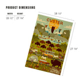 Lantern Press Made in USA Puzzle for Adults - 1000 Pieces, Reference Poster, Premium Box, Custer State Park, South Dakota, Geometric Lantern Press