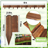Garden Wooden Fence,6ft X 8in Pine Wood Flower Bed Edging Borders, No Fading Planter Fencing for Outdoor Patio Lawns Yard Flower Bed Decoration SHATGYI