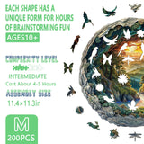 Wooden Puzzles for Adults, 3D Vision Effects Cave Forest Wooden Jigsaw Puzzles for Adults, Unique Shaped Wood Puzzle, Hill Sunset Forest Trail Landscape Puzzle, Home Decor(M-11.4 * 11.3in -200 pcs) Pijesaksa