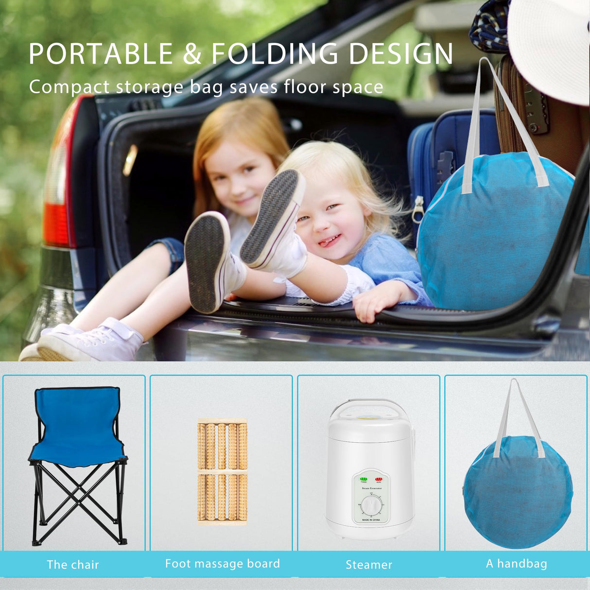 VIVOHOME Portable Personal Steam Sauna Spa with 1.8L 800 Watt Steam Generator, Foldable Chair, Home Sauna Spa Tent for Detox Relaxation, Silver Gray VIVOHOME