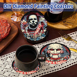 8 Pcs Halloween Diamond Art Coasters Kit for Adults - Round Full Drill Horror Diamond Painting Coasters Set with Holder,DIY Diamond Dot by Number Coaster Art and Craft for Home Wall Decor Gifts Ammklfh