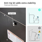 SOOWERY Dresser for Bedroom, Farmhouse Dresser with 2 Wooden Drawers and Storage Cabinets, 71 Inches Tall Chest of Drawers for Bedroom, Living Room, Hallway, Black SOOWERY