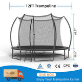 ALTLER 12FT Trampoline Enclosure Net Outdoor Jump for Kids and Adults Round ASTM Approved ALTLER