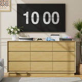 wanan 63'' Wooden Dresser for Bedroom, Large Dresser with 9 Deep Chests of Drawers for Bedroom, Living Room, Closet wanan