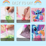 nekpiahu 6 Pack 5D Diamond Art Painting Kits for Kids Beginners, Full Drill Cute Cartoon Diamond Art Kits, DIY Big Gem Art for Children Ages 6-7-8-9-12, Home Wall Decor 6x6 Inch nekpiahu