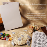 Patemby 50Pcs Water Soluble Embroidery Stabilizers, Stick and Stitch Embroidery Paper with Pre-Printed Flowers and Leaves Pattern Transfers for Hand Sewing Lover Beginners (Flower) Patemby