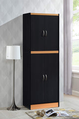 Hodedah 4-Door 4-Shelves, 5-Compartments Kitchen Pantry Hodedah