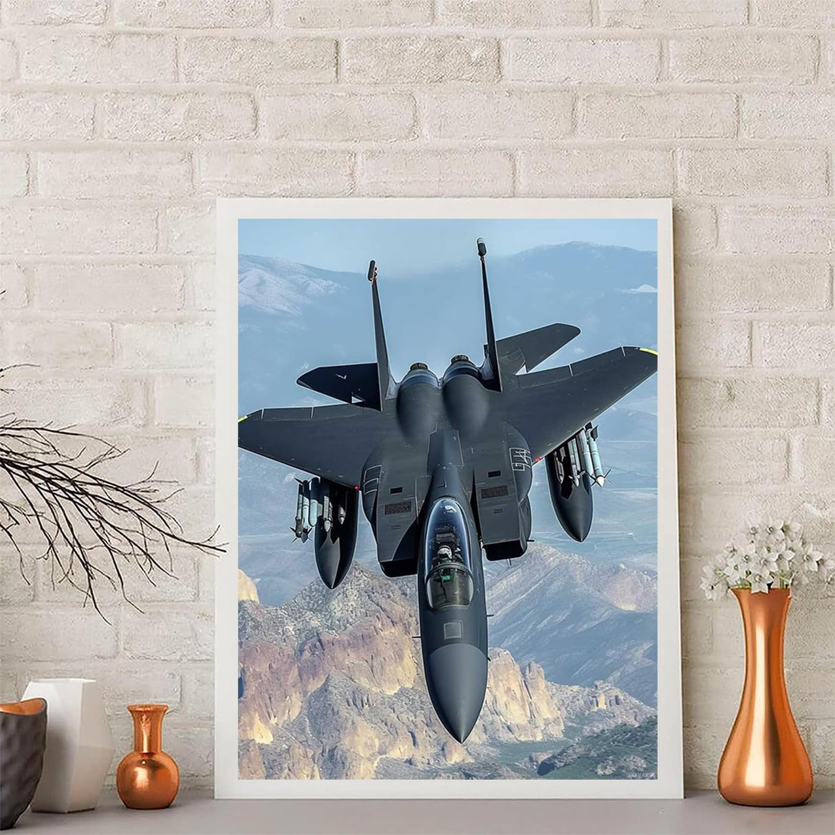 JXAVAXDE Funny Fighter Aircraft Diamond Art Painting Kits for Adult, Airplane 5D Diamond Art for Adults, Round Drill Painting by Diamonds Art and Crafts for Home Wall Decor Gift 12x16 Inch JXAVAXDE