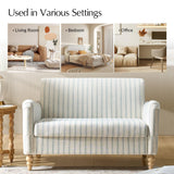 TerraSafe Loveseat Sofa for Living Room, 50.5" Small Love Seat, Comfy Upholstered Farmhouse Couches with Armrests for Bedroom, Office, Apartment, Blue TerraSafe