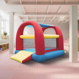 Banzai Bounce ’N’ Slide Cool Canopy Inflatable Indoor Outdoor Bounce House with Slide and Blower BANZAI