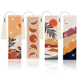 4 Pieces Boho Diamond Art Bookmarks 5d Boho Beaded Bookmark Leather Tassel Bookmark for DIY Making Beginner Kids Adults Arts Craft Supplies clothmile