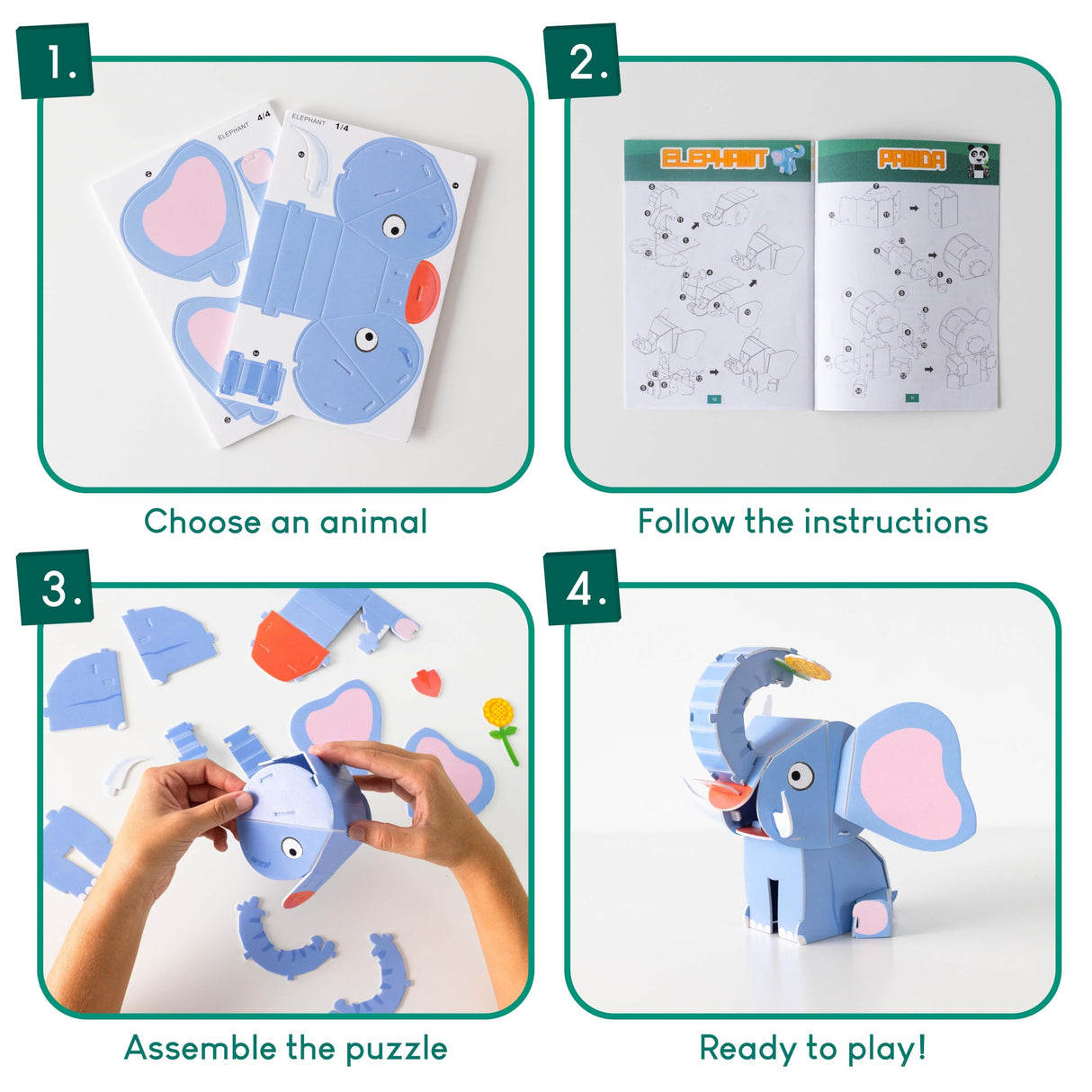 3D Puzzles for Kids Toys Pack 8 - BONNYCO | 3D Puzzle for Kids of Jungle Animals, Educational Girl and Boy Toys, Gifts for Kids, Birthday Gifts for Boys | Kid Toys, 3-D Puzzles, 3D Jigsaw, Christmas BONNYCO