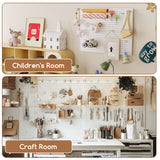 Spampur Peg Board, 4 Pack Metal PegBoard Organizer with Accessories, White Pegboard Panels with 50 Pcs Hooks and Baskets, Wall Organizer for office, Craft Room Organization, Garage, Sewing Room Spampur