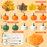 WATINC Fall Thanksgiving Maple Leaves Pumpkin Wooden Mini Crate Table Centerpiece, Farm Fresh Pumpkins Sign Crate Tiered Tray Decor Kit, Thankful Ornaments for Farmhouse Table Home Decor (62Pcs) WATINC