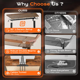 Huuger 55 x 28 Large Electric Standing Desk, Height Adjustable Computer Desk, 27.6" Deep Desktop, Stand up Gaming Office Desk with 2 Hooks, 3 Preset Heights, for Home Office, Rustic Brown Huuger