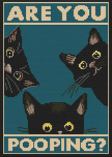 Eiazuiks Stamping Cross Stitch Kit,Cats Counting Cross Stitch Kit for Adult Beginners, Full Line DIY Cross Stitch Stitching Kit for Home Decor Cross Stitch Patterns 12x16 inches Eiazuiks