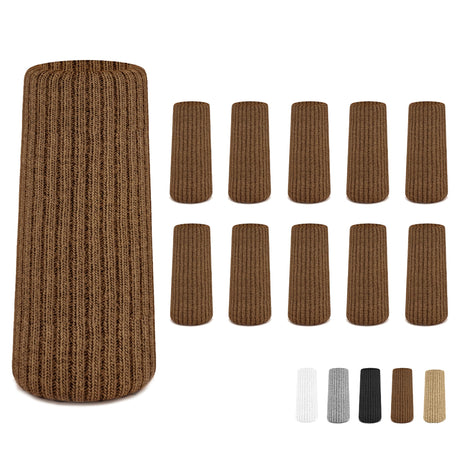48 Pcs Brown Premium Chair Leg Socks Protectors for Hardwood Floors - Not Falling Off - Easy to Put On - Fits Round and Square Legs - High Elastic Bar Stool Leg Covers - Furniture Pads for All Shapes IAMZAY