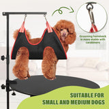 Dog Grooming Arm with Pet Grooming Hammock, getlstub 35" Pet Grooming Table Arm with Adjustable No Sit Haunch Holders, Dog Grooming Stand with Loop Noose for Small and Medium Pets getlstub