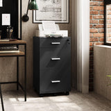 DEVAISE 3 Drawer Rolling File Cabinet with Lock, Wood Filing Cabinet fits Letter / A4 Size for Home Office, Black DEVAISE