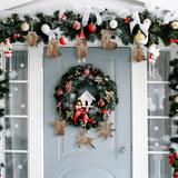 Lineshading 8 Pcs Rustic Christmas Tree Ornaments Xmas Angles Snowflake Wood Ornaments Angel Snowman Farmhouse Wood Decorations Christmas Tree Hanging Ornaments for Home Winter Party Lineshading