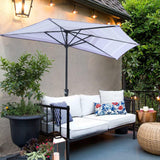 ABCCANOPY Patio Half Umbrellas 10FT (Blue Purple Stripes) ABCCANOPY