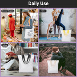 Segarty Sublimation Tote Bag, 30 pack Large White Reusable Women Grocery Bag Blank DIY Heat Transfer Canvas Bag Cosmetic Makeup Bags with Zipper bulk for Decorating Crafting Gift Travel 12oz Segarty