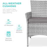 Best Choice Products 5-Piece Indoor Outdoor Wicker Dining Set Furniture for Patio, Backyard w/Square Glass Tabletop, Umbrella Cutout, 4 Chairs - Gray Best Choice Products