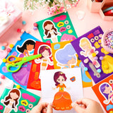 48 Pcs Princess Dress-Up Stickers Make a Face Make Your Own Stickers Birthday Party Favors for Kids Party Favors, Rewards, Art Craft with 8 Designs(Princess Style) Zonon